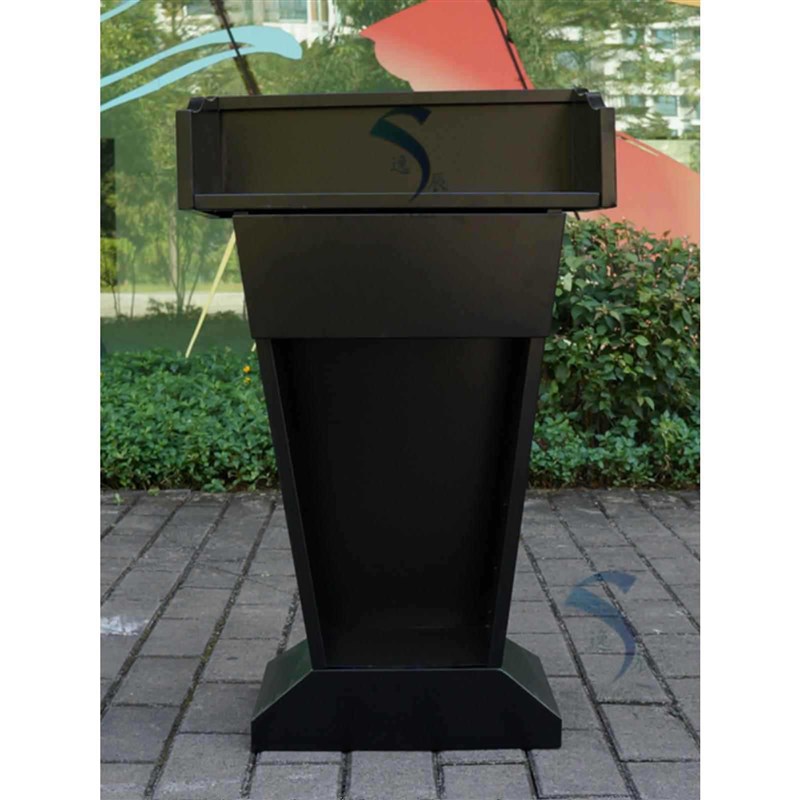 不锈钢演讲台五金讲台桌迎宾台黑色接待台咨 咨客台主持台户外演 - 图1