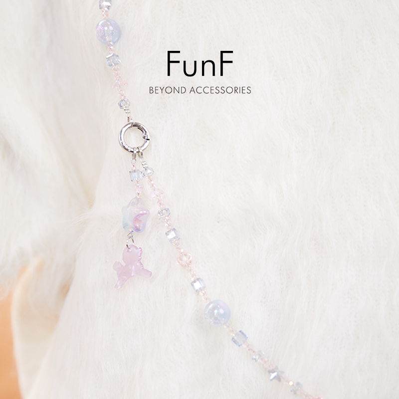 Lefenqi designer's four-in-one high-looking double-buckle mobile phone lanyard Xingyue series mobile phone chain