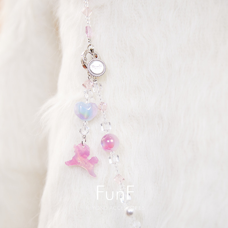 Lefenqi designer's four-in-one high-looking double-buckle mobile phone lanyard Xingyue series mobile phone chain