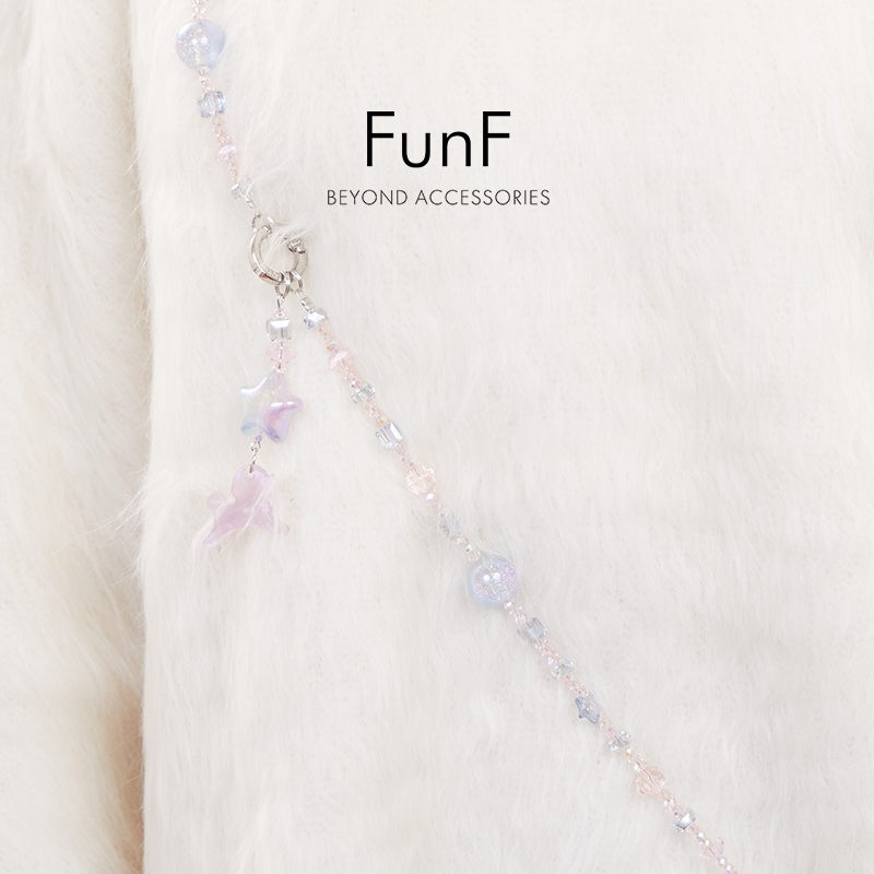 Lefenqi designer's four-in-one high-looking double-buckle mobile phone lanyard Xingyue series mobile phone chain