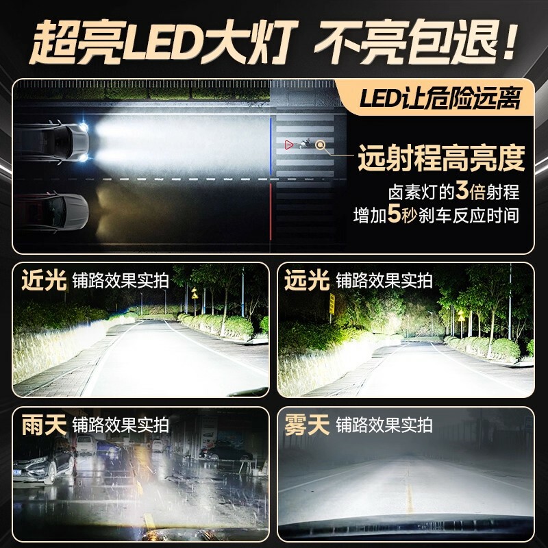 大运N8E祥龙N6风驰N8V小卡V9祺运N8H奥普力N9H灯泡led大灯远近光 - 图0