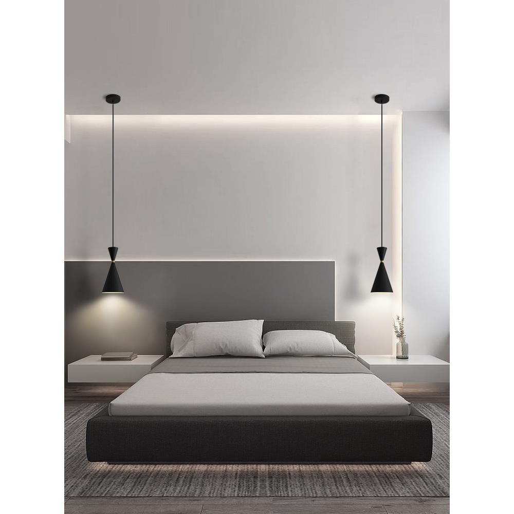 北欧主卧室床头柜小吊灯2023新款创意现代简约网红极简长线吊线灯 - 图1