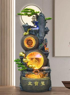 新中式聚宝盆葫芦流水喷泉摆件客厅循环水开业乔迁高档礼过年装饰