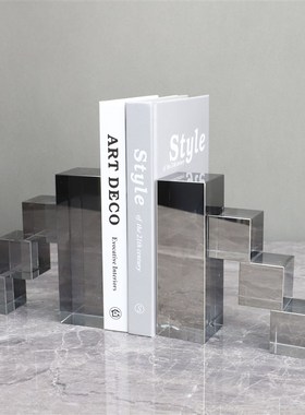 新中式水晶梯子书挡样板房售楼部卧室书房客厅家居玄关饰品摆件