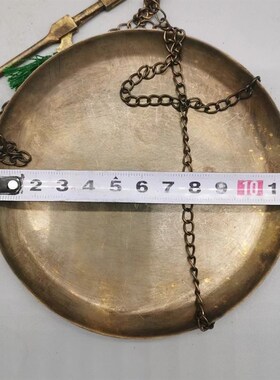 古玩铜器收藏仿古黄铜克秤中药小铜秤摆件老物件影视道具
