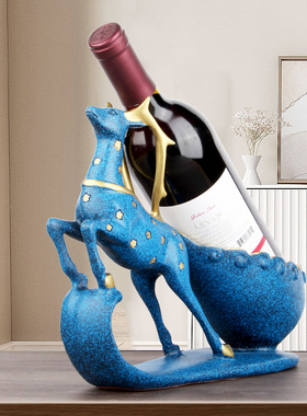 麋鹿红酒架装饰品乔迁礼物轻奢客厅餐桌面餐边柜葡萄酒托酒柜摆件