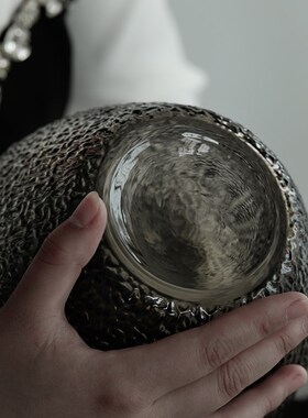 树皮纹大肚日式吊钟马醉木花瓶摆件网红玻璃客厅插花简约水培落地
