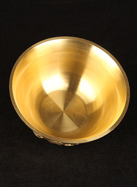 铜聚宝盆摆件元宝水晶碎石彩石铜盆客厅玄关店铺开业礼品