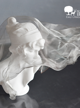 金属面纱女孩艺术雕像北欧软装饰品摆件玄关客厅轻奢创意人物雕塑