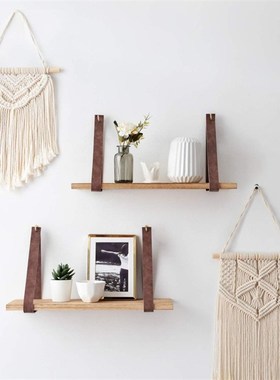 创意简约墙上皮革置物架 客厅卧室收纳背景墙装饰置物架