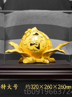 高档绒沙金摆件寿桃摆件人生日礼老物祝寿0贺寿送长辈爷奶奶6 7爷