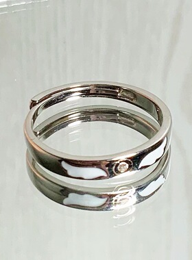 小众设计ins夜光天使之翼情侣对戒高级感发光戒指男女朋友