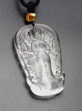 琉璃八臂南无摩利默利支天佛像观音菩萨男女吊坠佛像挂件项链菩萨