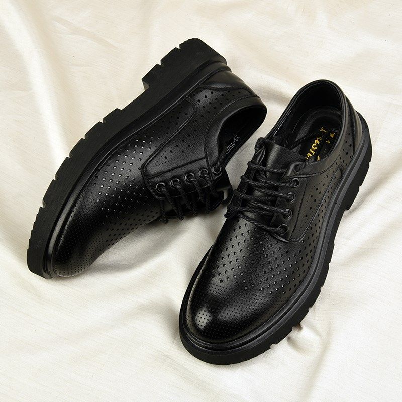 皮鞋男士夏季镂空透气薄款正装商务夏天皮凉鞋男软底大头休闲鞋子,淘宝优惠券,粉丝福利购,淘宝优惠卷