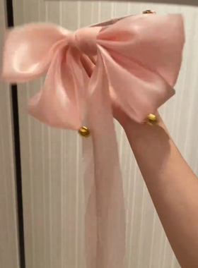 甜美少女心粉色蝴蝶结铃铛颈圈项链演出礼服脖子配饰拍照道具2026