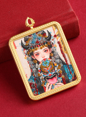 藏式文玩唐卡前世今生佛牌背面立体扎基拉姆吊坠寺庙文创产品