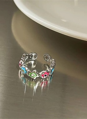 【热销款戒指】山茶花闺蜜对戒小众设计感轻奢简约气质开口调节戒