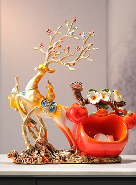 新中式高档柿子收纳摆件 漂亮的玄关客厅电视柜酒柜搭配装饰品