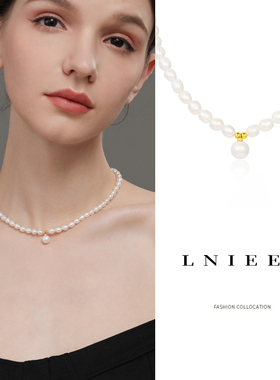 天然淡水珍珠简约项链时尚气质设计锁骨锁骨链复古小众高级颈炼女