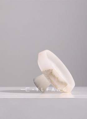 一匚现代轻奢云石花器果盘摆件售楼处样板间茶具餐厅桌面放置饰品