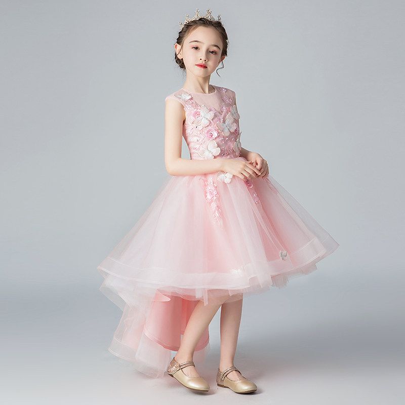 粉色公主裙女童生日走q秀小女孩花童婚礼主持人儿童钢琴演出服演,淘宝优惠券,粉丝福利购,淘宝优惠卷