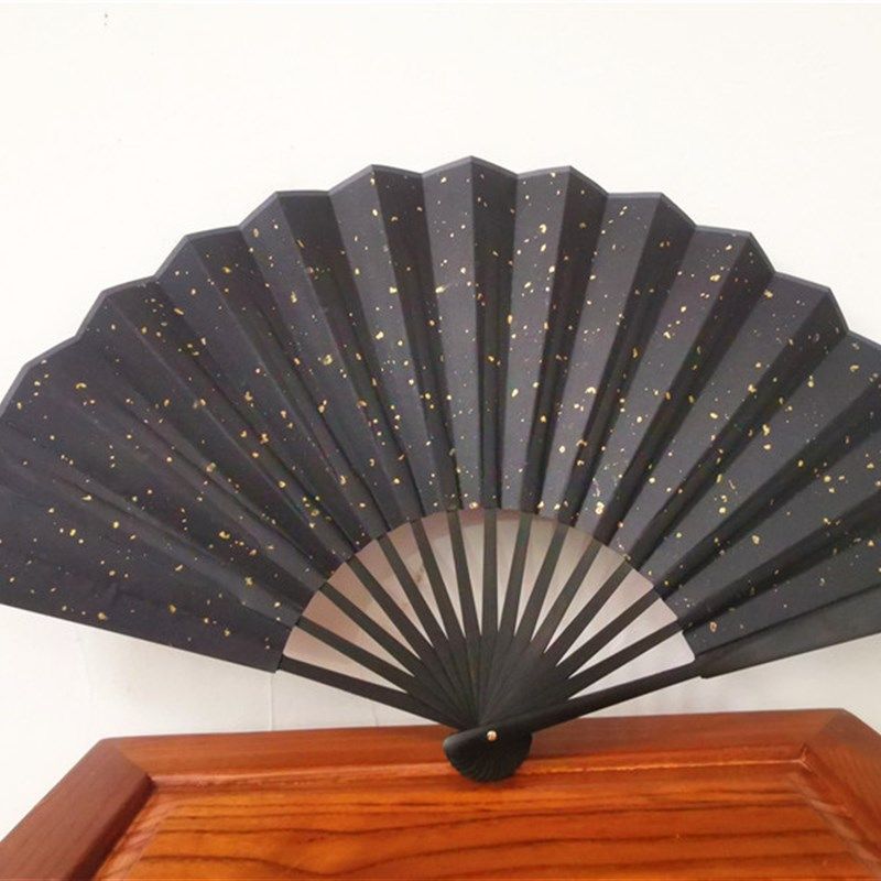 10寸宣纸折扇 空白纸扇 万年红宣纸扇子 画空白扇子黑色洒金扇,淘宝优惠券,粉丝福利购,淘宝优惠卷