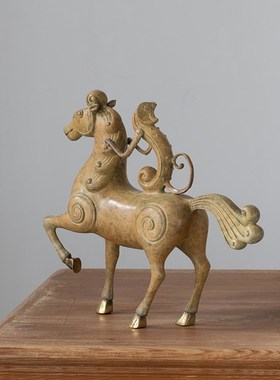 铜之美 铜马摆件马上封侯猴骑马到成功办公桌博古架手工艺礼品