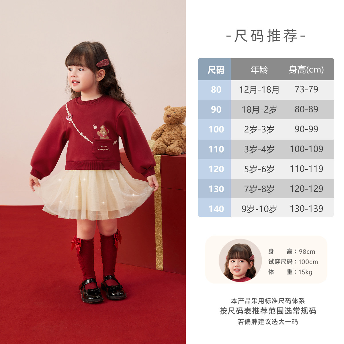 [马年热卖]女童连衣裙2026秋冬加绒一体裙洋红色儿童连衣裙子女孩,淘宝优惠券,粉丝福利购,淘宝优惠卷