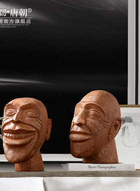 美式北欧 家居创意复古头像 样板间酒柜酒吧咖啡厅软装饰品摆件