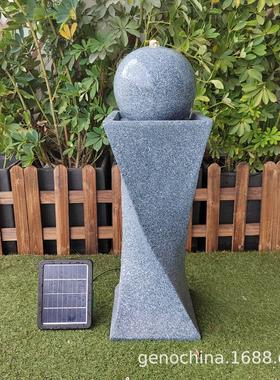 新款扭曲线条型创意流水喷泉园林家庭室内户外庭院太阳能摆件-3