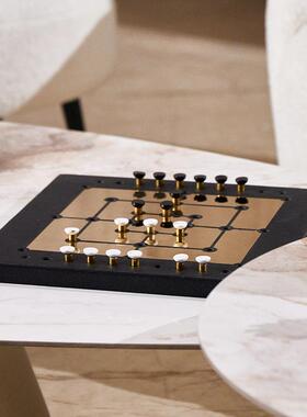 现代创意北欧棋盘装饰摆件客厅样板间售楼处桌面家居摆设工艺品