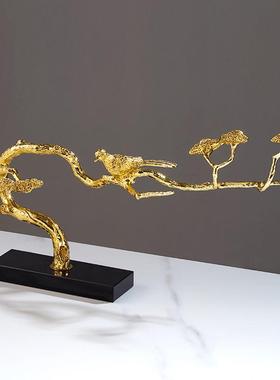 简约新中式招财树高级感摆件创意家用客厅玄关金属装饰工艺品