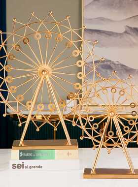 创意摩天轮金属电镀家居装饰摆件现代婚庆道具工艺品摆件