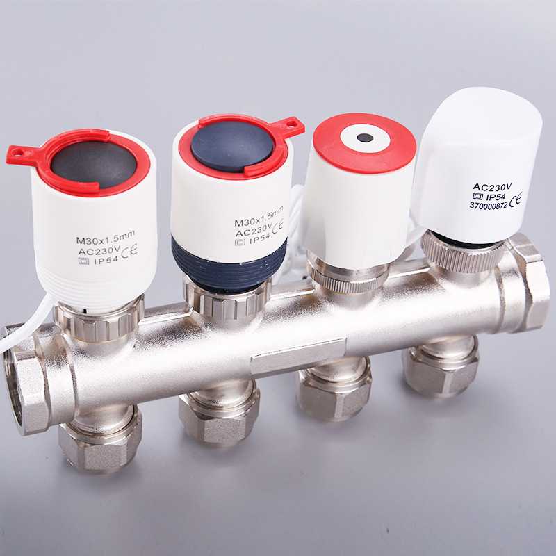 Floor heating electric actuator water distributor water heating temperature control valve normally open normally closed switch intelligent thermostatic control valve