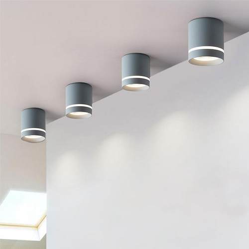 马卡龙筒灯明装免开孔5w7WLED客厅背景墙卧室玄关过道天花灯 - 图1