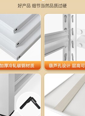 厨房置物架带轮子多层落地碳钢白色微波炉烤箱锅具收纳家用置物架
