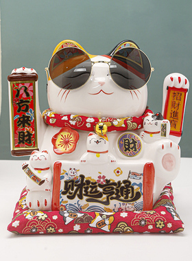 摇手招财猫摆件开业大号店铺收银台前台家居客厅装饰乔迁新居礼品