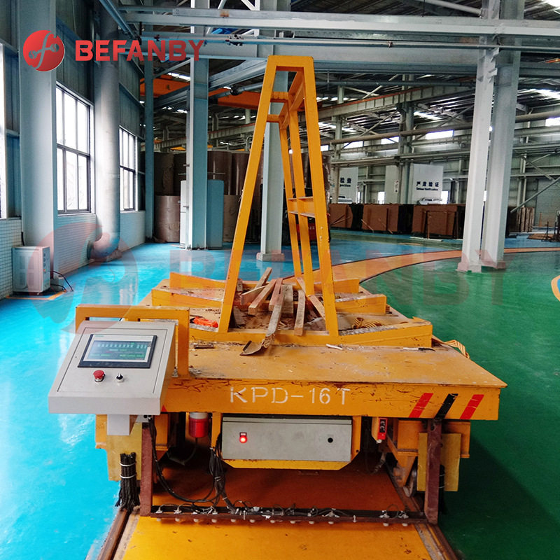 车间工架玻璃转运半自动化轨道车弧形弯轨灵活转向电动轨道转弯车 - 图0