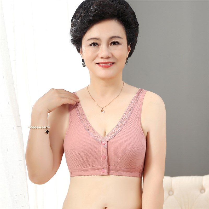 妈妈内衣背心式前扣文胸无钢圈中年妇女超大码R薄款蕾丝胸罩,淘宝优惠券,粉丝福利购,淘宝优惠卷