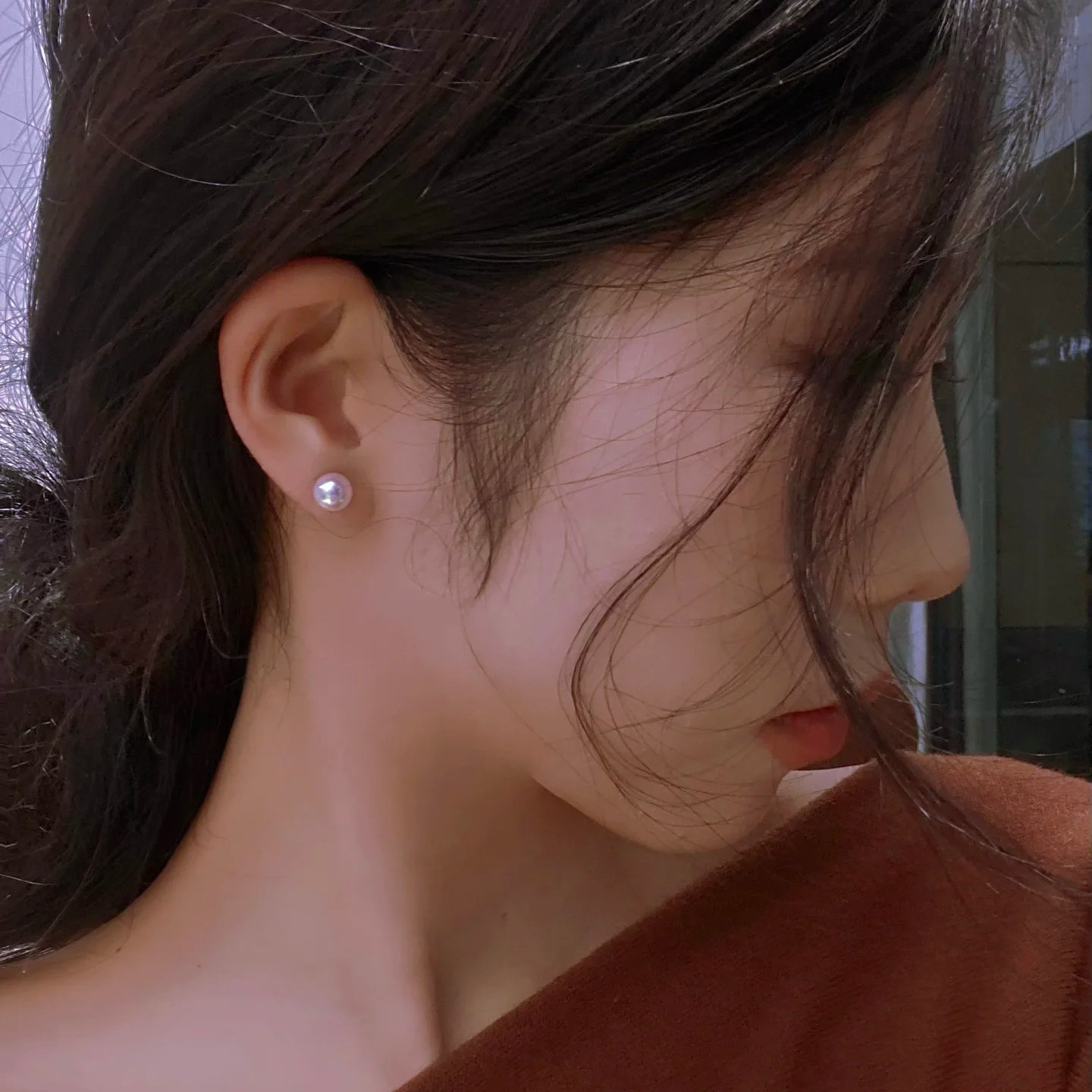 天然海水akoya珍珠耳钉18k金耳钉正圆极光耳环赵露思同款简约素钉,淘宝优惠券,粉丝福利购,淘宝优惠卷