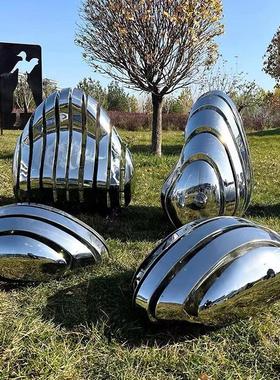 不锈钢雕塑镜面鹿月亮圆环水景铁艺金属户外造型景观玻璃钢雕塑