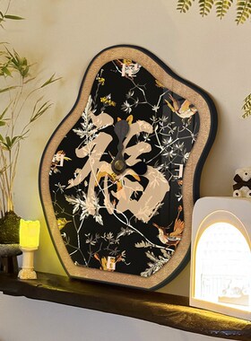 《百福葫芦》中古风时钟桌面摆件工位装饰好N寓意礼物家居客厅好