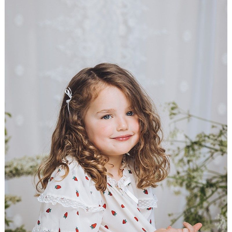 儿童夏季薄款家居服女童草莓印花睡裙小女孩可爱短袖蕾丝睡衣套,淘宝优惠券,粉丝福利购,淘宝优惠卷