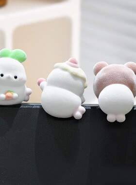 卡通趴趴小动物家居小摆件可爱玩偶办公室电脑显示屏治愈系装饰品