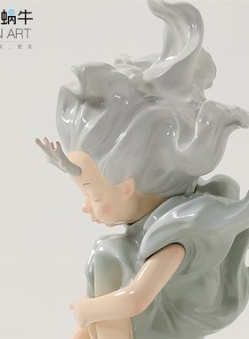 蓝色蜗牛水中秘语-灵龙公主 摆件饰品家居桌面电视柜客厅创意礼品