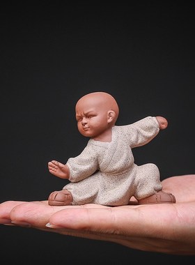 创意陶瓷功夫太极八式人物雕塑禅意摆件桌面摆件办公室个性装饰品