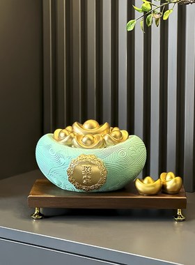 办公室聚宝盆摆件招财聚财新中式家居客厅轻奢高档装饰品开业礼物