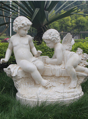 玻璃钢人物雕塑花园母子大摆件小孩情侣天使KTV酒店大堂落地摆设