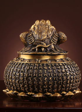 纯铜金蟾聚宝盆摆件 招财聚财家居工艺品开运装饰品旺财中式礼品