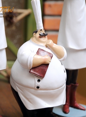 欧式摆件厨师人物模型公仔蛋糕店创意厨房餐桌前台摆设装饰品